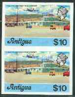 Antigua 1976 Coolidge Airport $10 (without imprint) unmounted mint imperforate pair (as SG 486A)