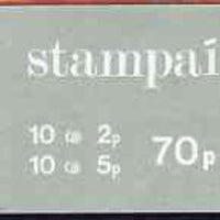 Booklet - Ireland 1975 Animals 70p booklet (grey cover) complete and pristine, SG SB23