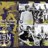 Antigua 2007 90th Birth Anniversary of John F Kennedy perf sheetlet of 4 (JFK Joins the Navy) unmounted mint, SG 4061a