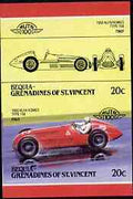 St Vincent - Bequia 20c Alfa Romeo (1950) unmounted mint imperf se-tenant pair
