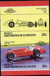 St Vincent - Bequia 20c Alfa Romeo (1950) unmounted mint imperf se-tenant pair