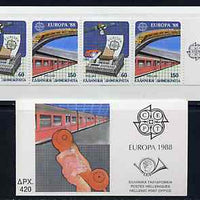 Booklet - Greece 1988 Europa (Transport & Communications) 420Dr booklet complete and very fine