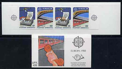 Greece 1988 Europa (Transport & Communications) 420Dr booklet complete and very fine
