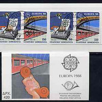 Booklet - Greece 1988 Europa (Transport & Communications) 420Dr booklet complete with first day cancels