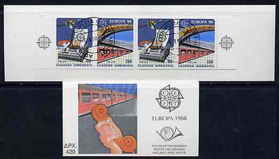 Booklet - Greece 1988 Europa (Transport & Communications) 420Dr booklet complete with first day cancels