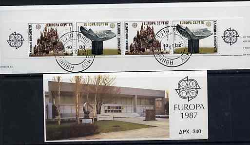 Greece 1987 Europa (Sculpture) 340Dr booklet complete with first day cancels