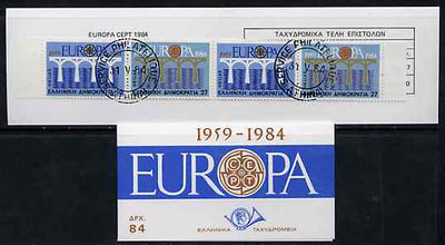 Booklet - Greece 1984 Europa (CEPT) 84Dr booklet complete with first day cancels