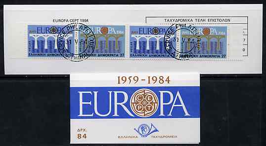 Greece 1984 Europa (CEPT) 84Dr booklet complete with first day cancels