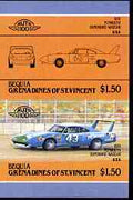 St Vincent - Bequia $1.50 Plymouth Superbird (1970) unmounted mint imperf se-tenant pair