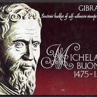 Gibraltar 1975 Michelangelo 90p self-adhesive booklet complete and pristine SG SB4