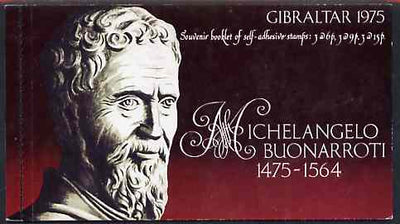 Gibraltar 1975 Michelangelo 90p self-adhesive booklet complete with first day cancels SG SB4