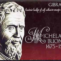 Booklet - Gibraltar 1975 Michelangelo 90p self-adhesive booklet complete with first day cancels SG SB4