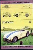 St Vincent 1985 Cars #3 (Leaders of the World) $2 Cunningham C-5R (1953) unmounted mint imperf se-tenant pair (as SG 866a)