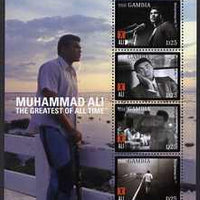 Gambia 2008 Muhammad Ali perf sheetlet of 4 - They're all afraid of me because I speak the truth that can set men free, unmounted mint, SG 5207a