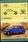 St Vincent 1985 Cars #3 (Leaders of the World) 1c Lancia Aprilia (1937) unmounted mint imperf se-tenant pair (as SG 862a)