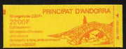 Booklet - Andorra - French 1988 Arms 22f booklet (Bridge on cover) complete and pristine, SG SB2