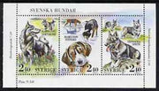 Sweden 1989 Kennel Club booklet pane containing complete set of 3, SG 1470a