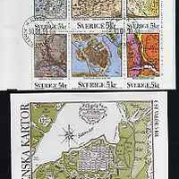 Sweden 1991 Maps 30k booklet complete with first day cancels, SG SB435