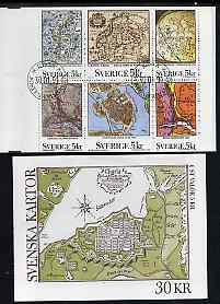Sweden 1991 Maps 30k booklet complete with first day cancels, SG SB435