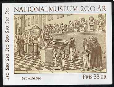 Sweden 1992 National Museum 33k booklet complete with first day cancels, SG SB451