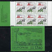 Sweden 1986 Europa 17k40 booklet complete and very fine, SG SB392