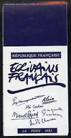France 1993 Red Cross Fund (Writers) 18f Booklet complete with first day cancels SG CSB22