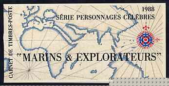 France 1988 Red Cross Fund (Explorers) 15f60 Booklet complete with first day cancels SG CSB11