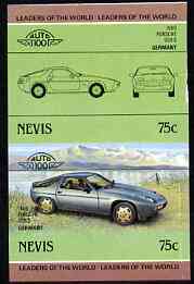 Nevis 1985 75c Porsche (1980) unmounted mint imperf se-tenant pair (as SG 330a)