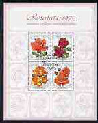 South Africa 1979 'Rosafari 1979' Rose Convention m/sheet containing set of 4 very fine cds used, SG MS 470 (includes Gary Player Rose)