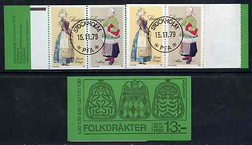 Sweden 1979 Peasant Costumes 13k booklet complete with first day cancels, SG SB338
