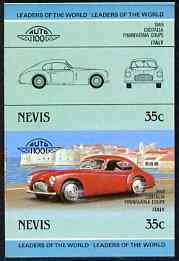 Nevis 1985 35c Cisitalia Coupe (1948) unmounted mint imperf se-tenant pair (as SG 328a)
