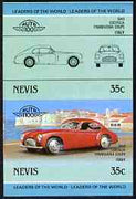 Nevis 1985 35c Cisitalia Coupe (1948) unmounted mint imperf se-tenant pair (as SG 328a)