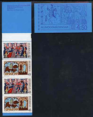 Sweden 1973 Christmas 4k50 booklet (Peasant Paintings) complete and very fine, SG SB289