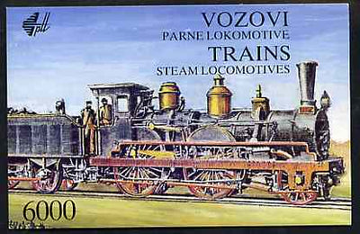 Yugoslavia 1992 Steam Locomotives 6000d booklet complete and pristine (contains complete set of 6 values)