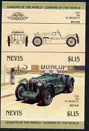 Nevis 1985 $1.15 MG K3 Magnette (1933) unmounted mint imperf se-tenant pair (as SG 332a)