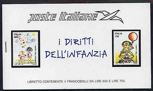 Italy 1991 UN Conference on Rights of the Child 10,000L booklet complete and pristine