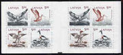 Latvia 1992 Birds of the Baltic 40r booklet complete and very fine containing two se-tenant blocks of 4 (2 sets)