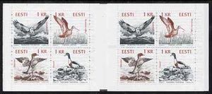 Estonia 1992 Birds of the Baltic 8kr booklet complete and very fine containing two se-tenant blocks of 4 (2 sets)