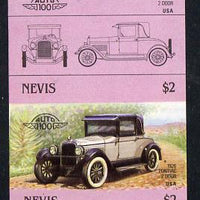 Nevis 1985 $2 Pontiac 2-door (1926) unmounted mint imperf se-tenant pair (as SG 336a)