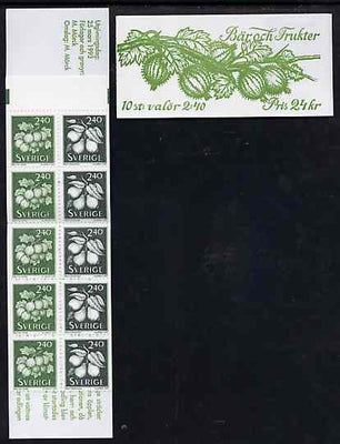 Sweden 1993 Fruits 24k booklet complete and pristine, SG SB457