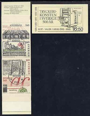 Sweden 1983 500th Anniversary of Printing 16k50 booklet complete with first day cancels, SG SB363