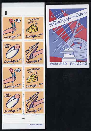 Sweden 1992 Greetings Stamps 22k40 booklet complete and pristine, SG SB450
