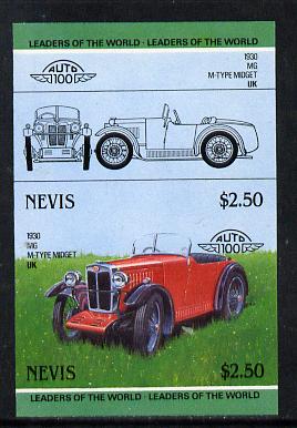 Nevis 1985 $2.50 MG Midget (1930) unmounted mint imperf se-tenant pair (as SG 261a)