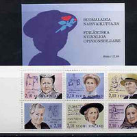 Finland 1992 Noted Finnish Women 12m60 booklet complete and pristine, SG SB33