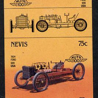 Nevis 1985 75c Ford 999 (1904) unmounted mint imperf se-tenant pair (as SG 259a)