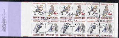 Sweden 1984 Christmas 19k20 booklet (Birds) complete with first day cancels, SG SB376