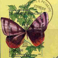 St Thomas & Prince Islands 1996 Butterflies perf miniature sheet cto used