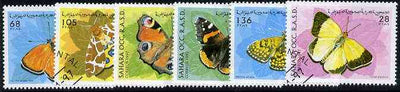 Sahara Republic 1997 Butterflies complete set of 6 values cto used