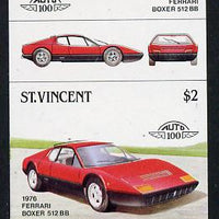 St Vincent 1983 $2 Ferrari Boxer,512BB (1976) unmounted mint imperf se-tenant pair (as SG 737a)