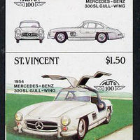 St Vincent 1983 $1.50 Mercedes Benz 300SL (1954) unmounted mint imperf se-tenant pair (as SG 733a)